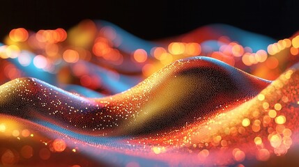 Poster - A captivating abstract representation of a dynamic colorful data visualization wave that symbolizes the boundless connectivity and transformative power of the digital age