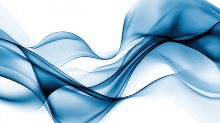 Poster - Mesmerizing abstract composition of flowing glowing blue waves representing the dynamic nature of data and technology