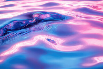 Poster - Abstract artwork depicting swirling, neon-lit pink and blue liquid, creating a dreamy, ethereal effect.
