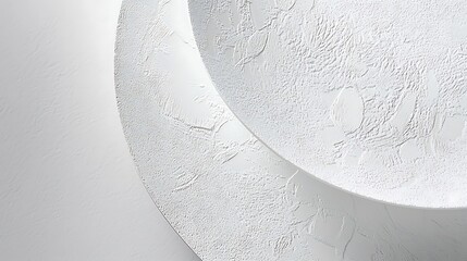 Poster - Abstract composition featuring white textures in layered semi circles