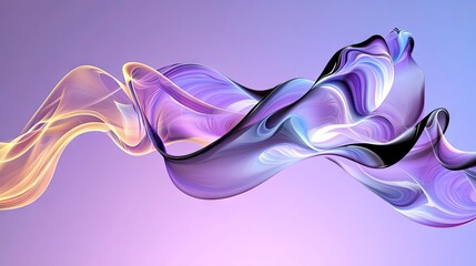 Poster - A mesmerizing purple gradient with soft, flowing waves for a modern abstract design.