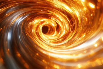 Poster - A mesmerizing swirl of golden light creates a vortex effect, captivating with its luminous energy and dynamic motion.