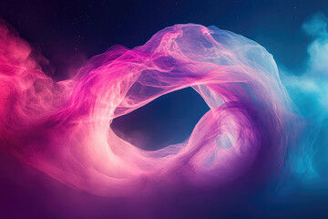 Aufkleber - Abstract cosmic artwork depicting ethereal pink and blue nebulae swirling in a celestial dance, forming a captivating portal.