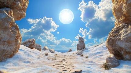 Wall Mural - a serene view of the sky from below, where soft clouds scatter across the blue expanse.