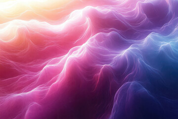 Aufkleber - Abstract digital landscape with glowing pink and purple waves, creating a dreamy, ethereal atmosphere.