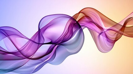 Poster - Abstract smooth purple waves flowing seamlessly against a soft gradient background.