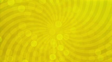Wall Mural - Abstract yellow background with Spiral and Circles Bokeh, looped animation, seamless footage.
