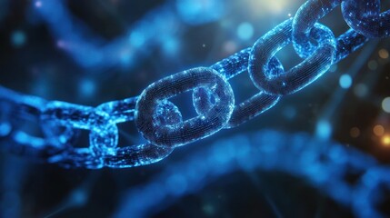 Digital Chain: Abstract Blockchain Technology Representation