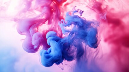 Poster - Dreamy Pastel Abstract with Gradient of Pink Purple and Blue and Gentle Sweeping Transitions