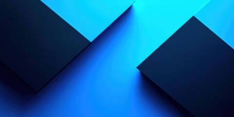 Poster - A blue background with black squares on it