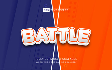 Poster - battle vs versus editable text effect. suitable for battle sport team theme