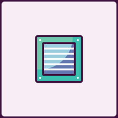 Fototapete - Stylized Square Icon Depicting Data Storage or Information Organization