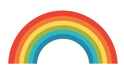 Poster - Vibrant geometric rainbow pattern on simple white background, symbolism