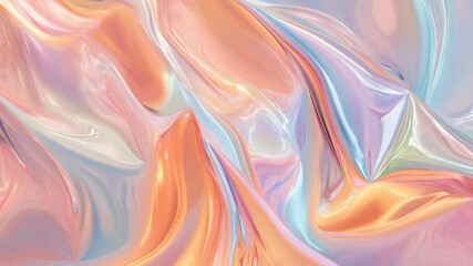 Poster - Vibrant fluid textures with pastel gradients in a mesmerizing abstract animation. Ideal for modern, creative visuals.
