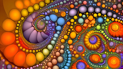 Poster - Stunning colorful abstract design featuring intricate fractal patterns in a captivating display of artistic creativity and imagination.