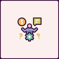 Poster - Business challenges and financial strategy icon with modern color theme