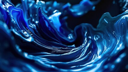 Wall Mural - a blue wave with a lot of detail and a lot of water