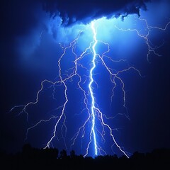 Poster - A striking lightning display captured in the sky showcasing nature's power during a thunderstorm