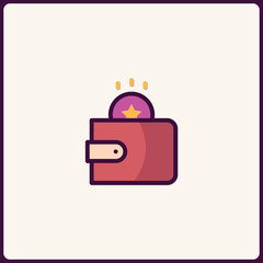 Aufkleber - Charming wallet with a star coin, symbolizing savings and financial prosperity