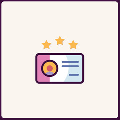 Poster - Colorful profile card with star ratings, modern business identification