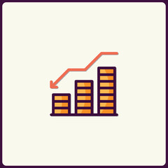 Poster - Visual depiction of a financial market trend in a simple illustration style