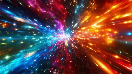 Wall Mural - immerse yourself in the breathtaking beauty of a vibrant space warp, filled with mesmerizing colors 