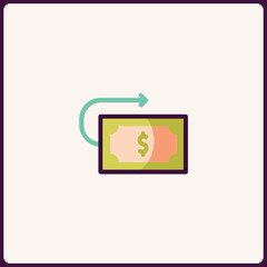 Aufkleber - Money transfer icon showcasing financial transactions and monetary movement
