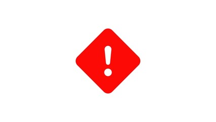 Poster - A red diamond-shaped warning sign featuring an exclamation mark in the center, symbolizing caution or alertness.