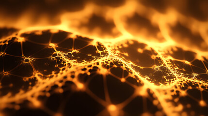 Poster - Fiery flames dancing against a dark background creating a captivating and intense fractal wallpaper design.