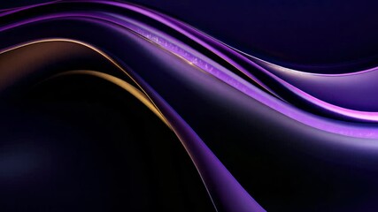 Poster - Elegant abstract design featuring flowing waves in deep purple hues, perfect for modern backgrounds.