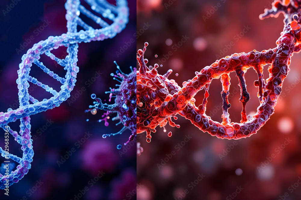 DNA strand, DNA and Virus Mutation, genetic Engineering, Biotechnology ...
