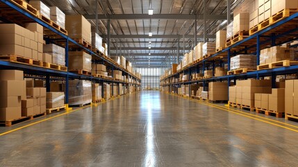 Poster - Smart warehouse concept featuring digital tracking of goods and seamless inventory control.