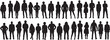 © Curto - vector; silhouette of large group of people front and back view