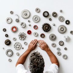 Poster - Minimalist Workplace Neurodiversity Cognitive Load Visualization of Professional Problem-Solving with Mechanical Complexity and Mental Performance Mapping