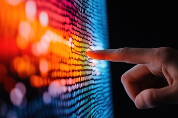 Leinwandbilder - Immersive Digital Interaction Next-Gen Touchscreen Innovation Revealing Vibrant UI Experience for Tech-Driven Millennials and Gen Z Consumers