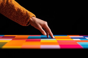 Fototapete - Immersive Digital Interaction Tactile UX Design with Vibrant Gen Z Color Palette - Innovative User Interface Experience for Next-Gen Technology Engagement