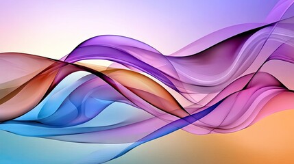 Poster - Vibrant purple waves undulating across a smooth background, creating a soothing aesthetic.