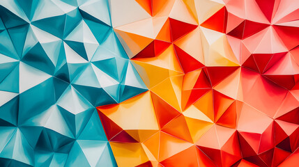 Poster - Vibrant colorful abstract background showcasing dynamic shapes and patterns in an artistic display of geometric figures and vivid hues.