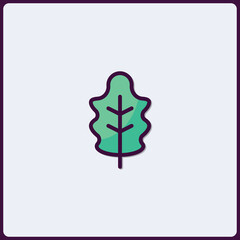 Poster - Stylized leaf icon with vibrant colors and simple design concept