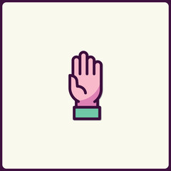 Poster - Minimalistic hand icon with pastel colors for digital graphic design use