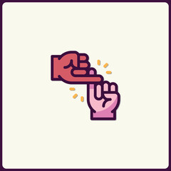 Poster - Interacting gesture depicted with digital icon featuring a hand touching