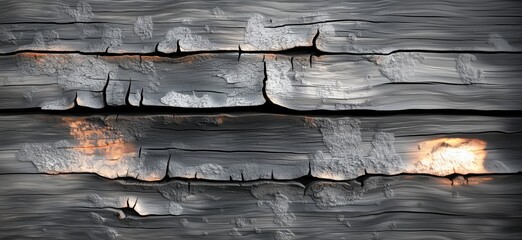 Poster - Textured wooden surface with cracks and weathered appearance showcasing natural aging