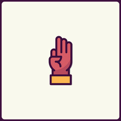 Poster - Distinct Hand Gesture Icon Depicting Symbolic Meaning and Expressive Sign