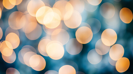 Abstract bokeh background with warm golden lights and teal blue hues soft blur image photo shiny
