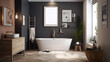 © Amber - interior of a bathroom empty picture frame