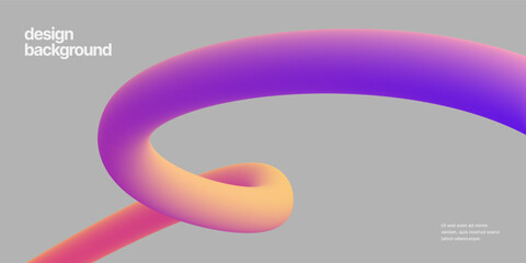 Wall Mural - background with wavy gradient shapes. colorful squiggles gradient lines design for poster, flyer, co