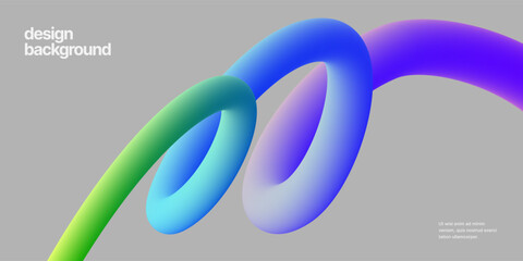 Wall Mural - background with wavy gradient shapes. colorful looped gradient lines for flyer, cover or banner. vec