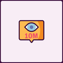 Poster - Engaging ten million views notification vector icon on social media platform