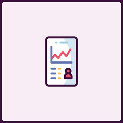Poster - Stylized Phone Application Interface Displaying Data and User Profile Icon