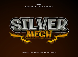 Wall Mural - modern 3d silver mecha game logo robot text effect